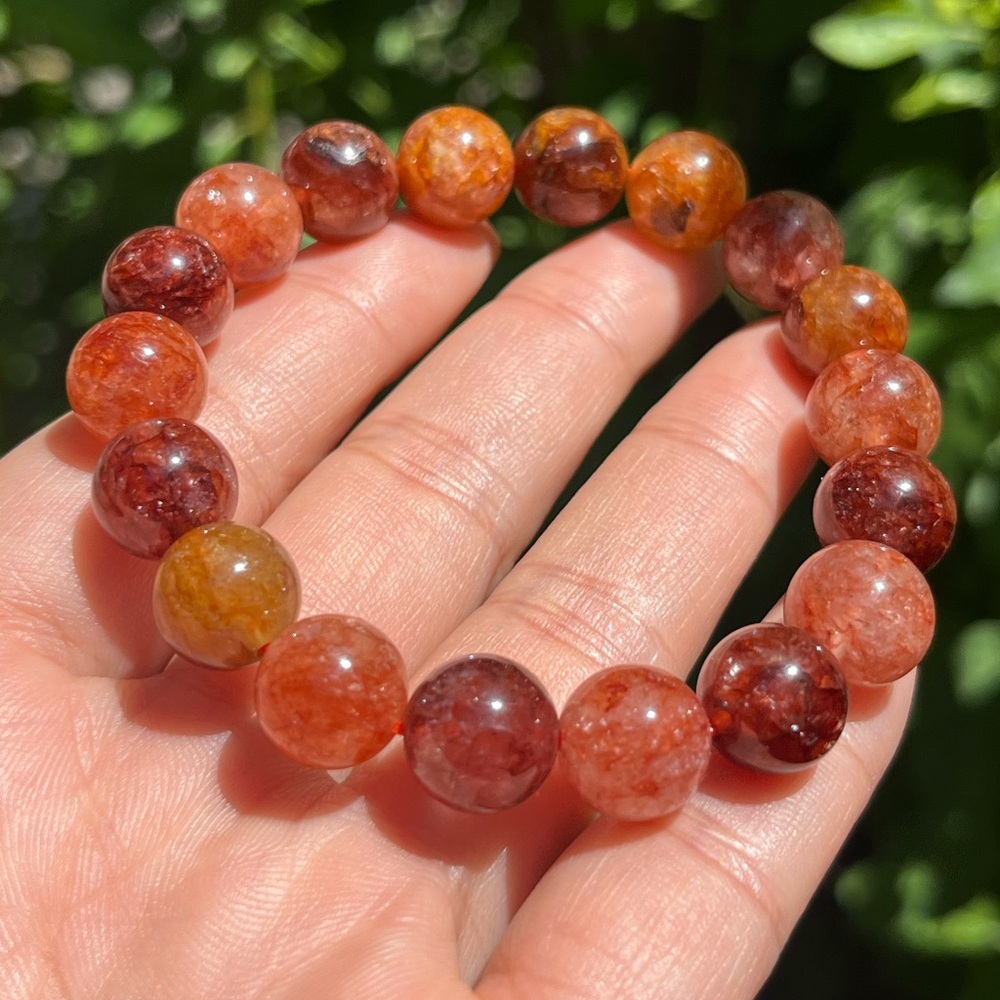 11mm stretchable fire quartz bracelet